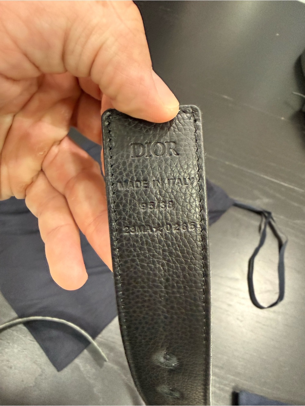 Men’s Dior reversible belt 95/38 brand new with tag and dust bag but no box - Picture 3 of 3